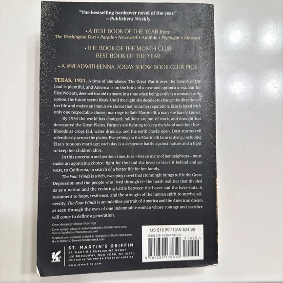 The Four Winds by Kristin Hannah paperback good condition - Picture 2 of 3